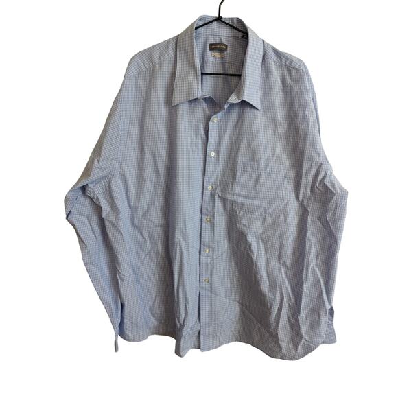 Van Heusen Mens 2XL Long Sleeve Button Down Dress Shirt Light Blue Regular Fit - Picture 1 of 4